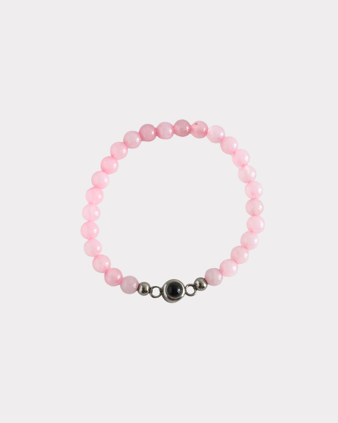 Brazalete ojo de cristal cuarzo rosa