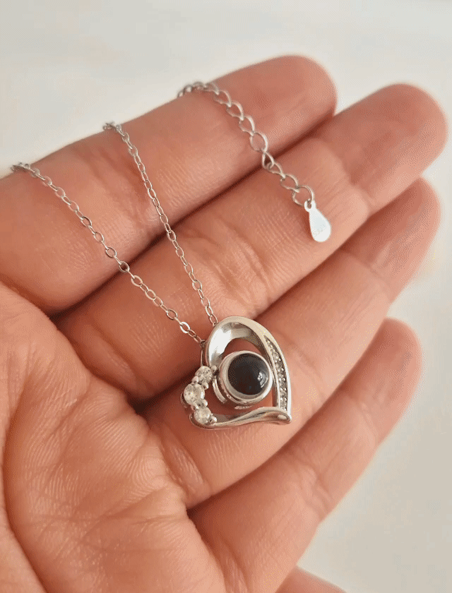 Cadena plata 925 corazón ojo de cristal