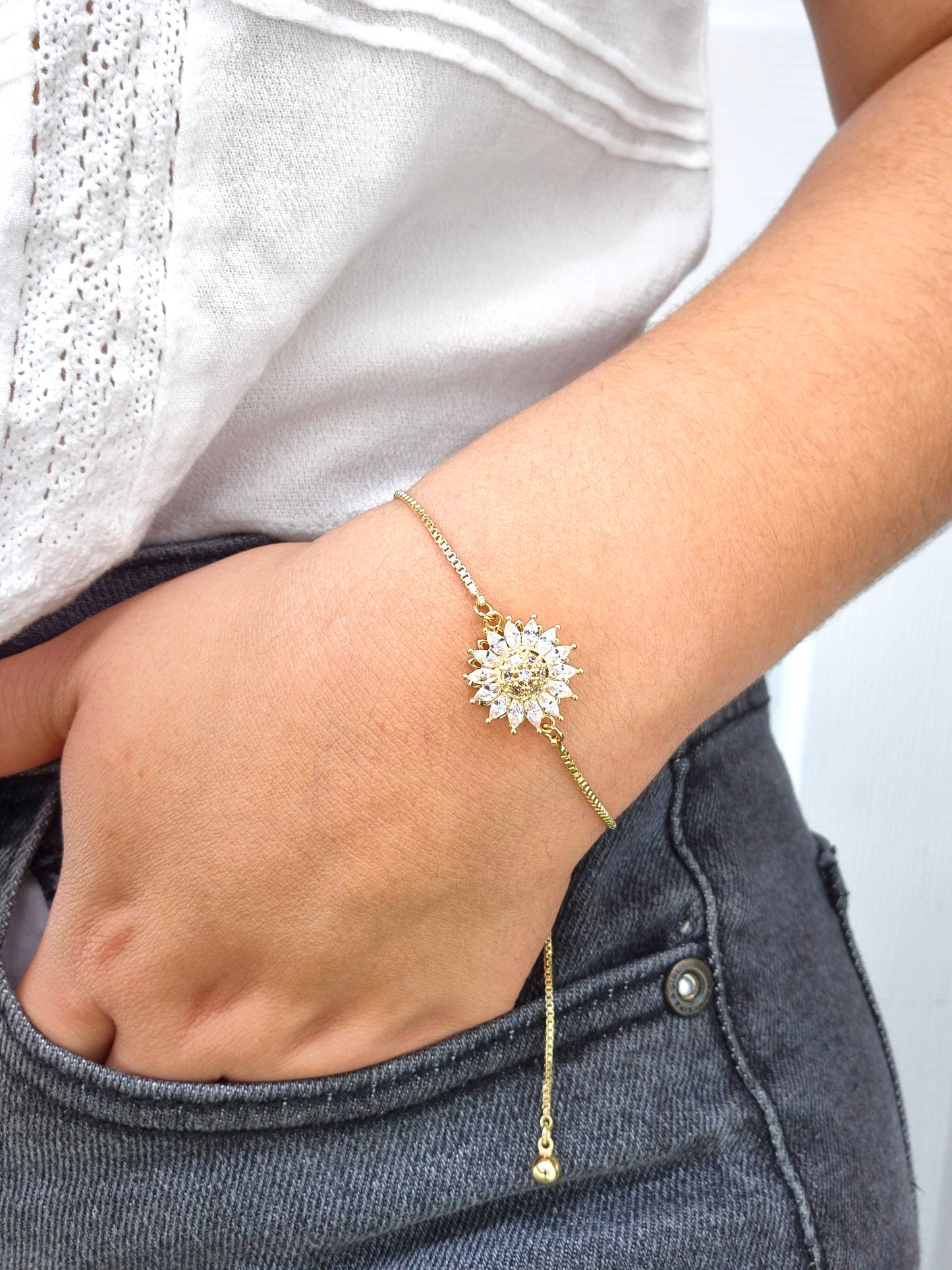 Brazalete flor giratorio anti-estrés