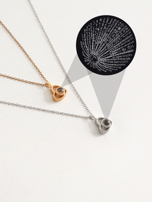 Cadena Te Amo en 100 idiomas ojo de cristal