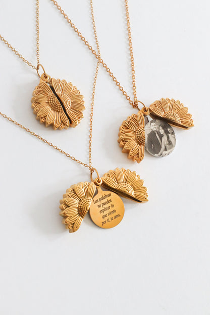 Collar de Girasol Con tu Foto Favorita