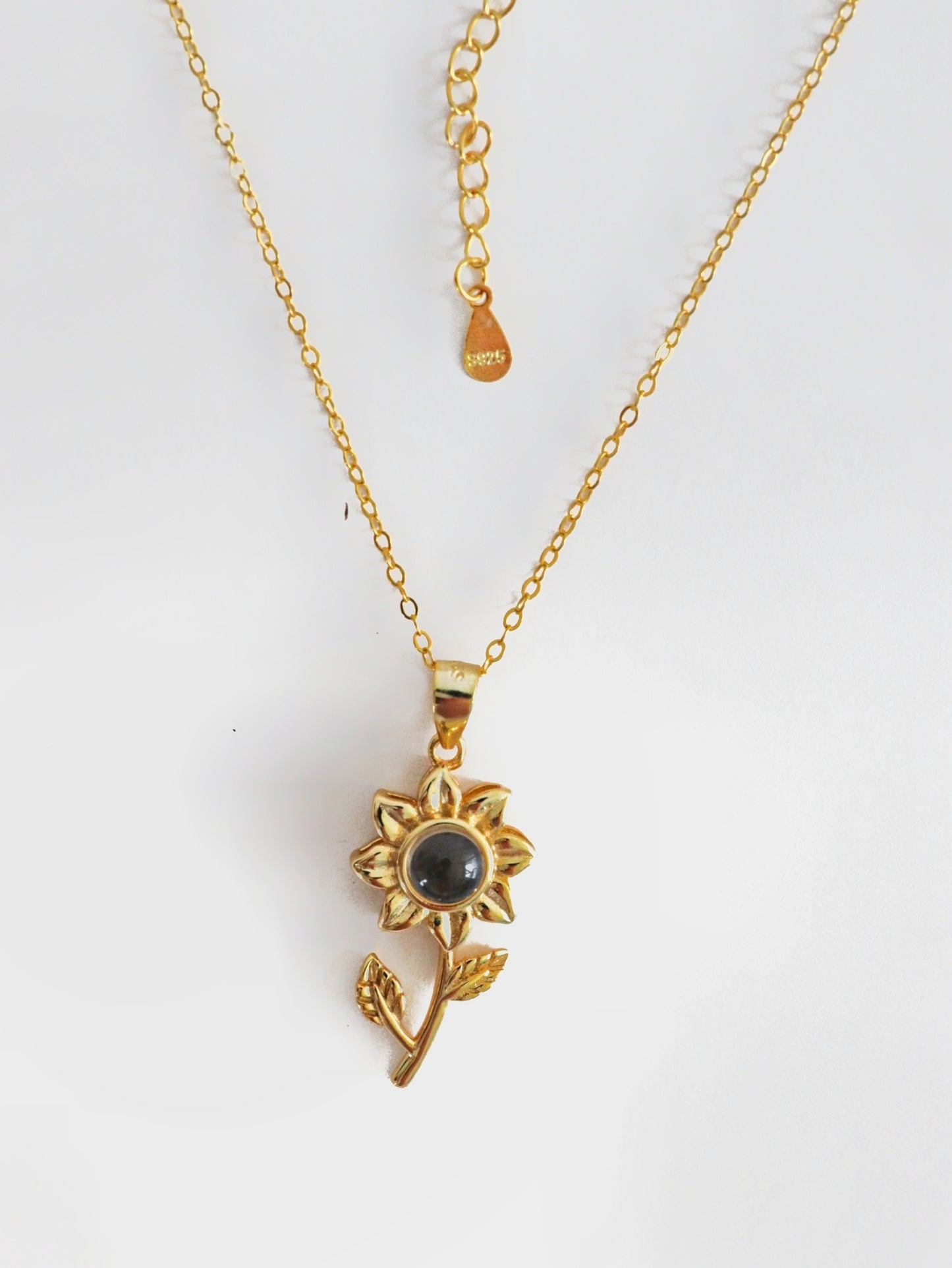 Cadena plata 925 girasol ojo de cristal