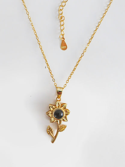 Cadena plata 925 girasol ojo de cristal