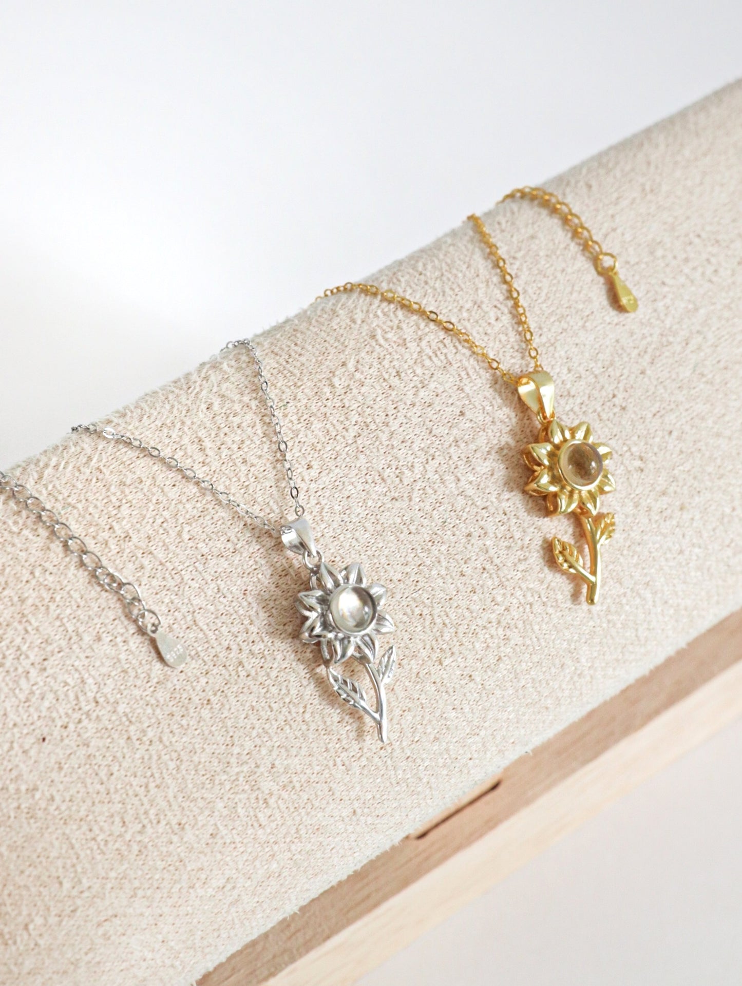 Cadena plata 925 girasol ojo de cristal