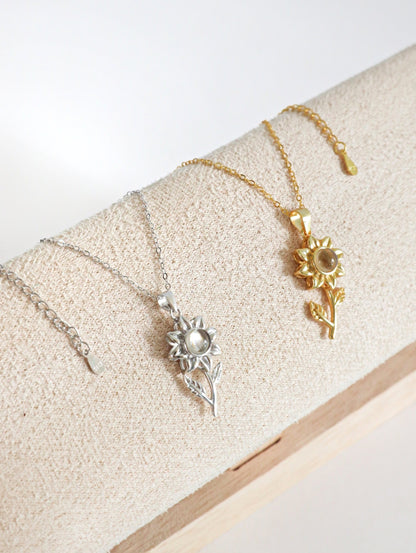 Cadena plata 925 girasol ojo de cristal