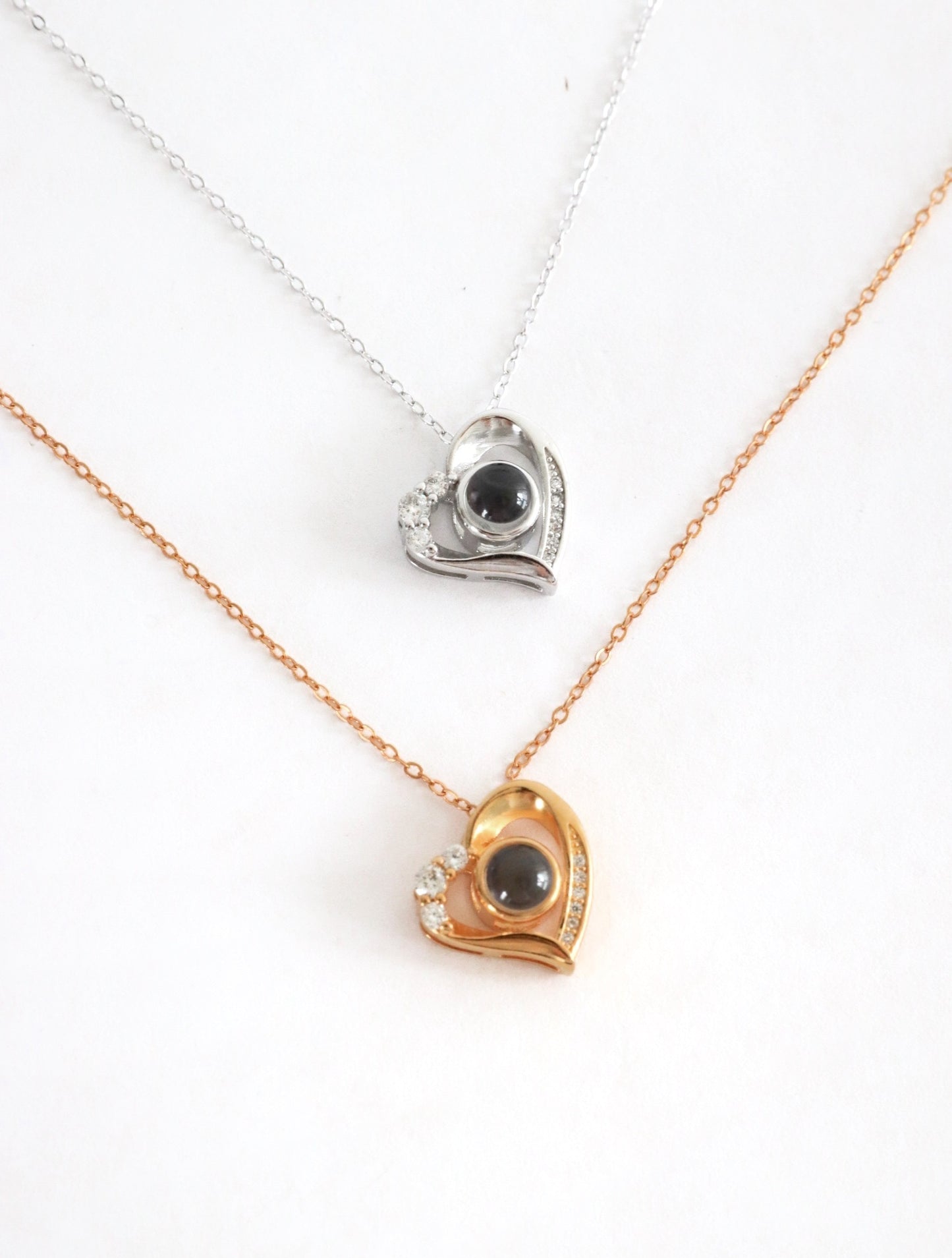 Cadena plata 925 corazón ojo de cristal