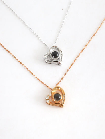 Cadena plata 925 corazón ojo de cristal