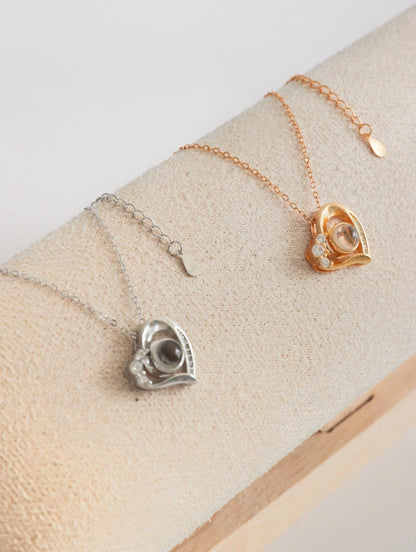 Cadena plata 925 corazón ojo de cristal