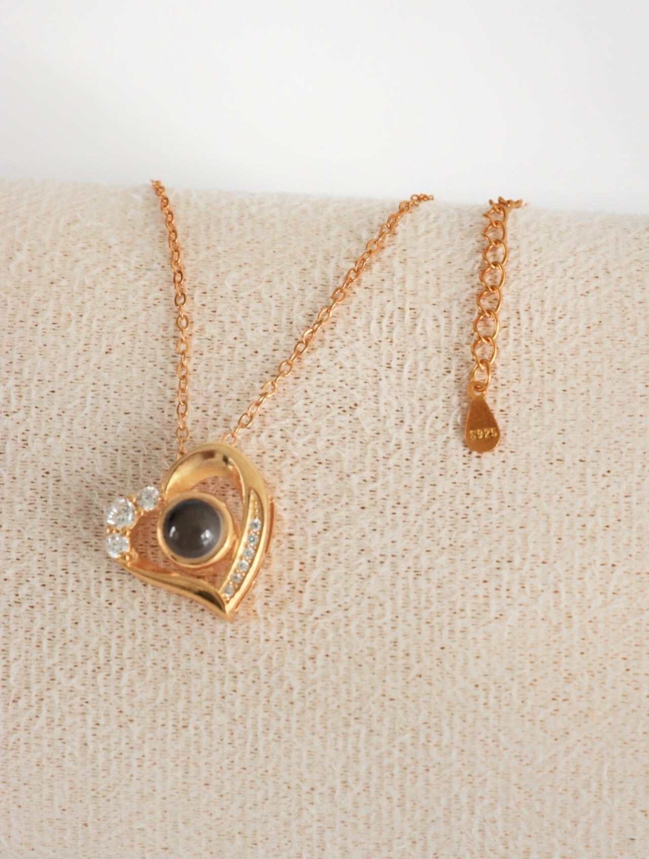 Cadena plata 925 corazón ojo de cristal