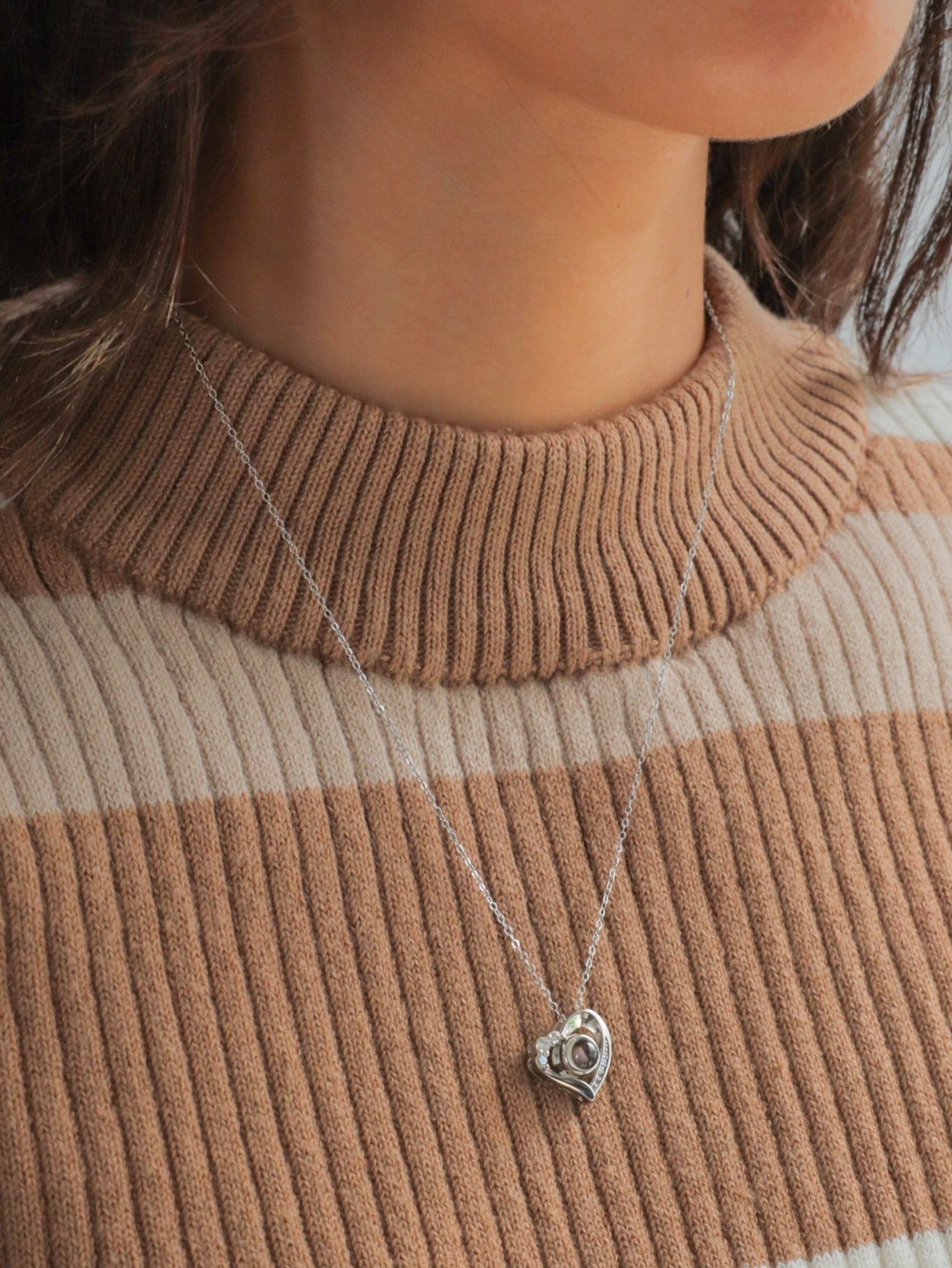 Cadena plata 925 corazón ojo de cristal