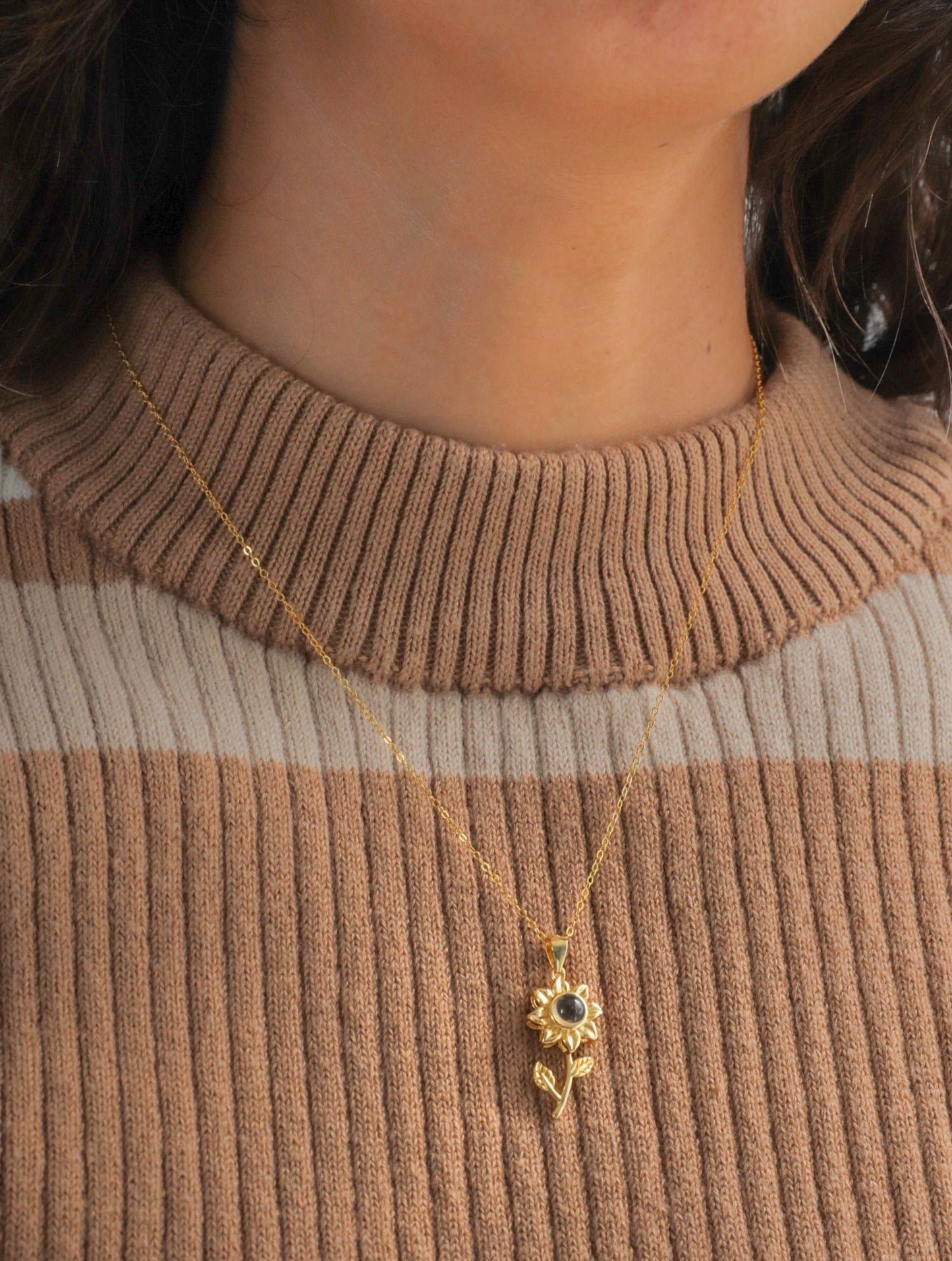 Cadena plata 925 girasol ojo de cristal