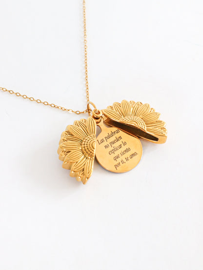 Collar de Girasol Con tu Foto Favorita