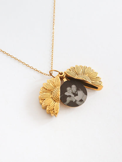 Collar de Girasol Con tu Foto Favorita