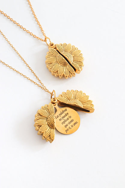 Collar de Girasol Con tu Foto Favorita