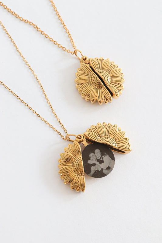 Collar de Girasol Con tu Foto Favorita