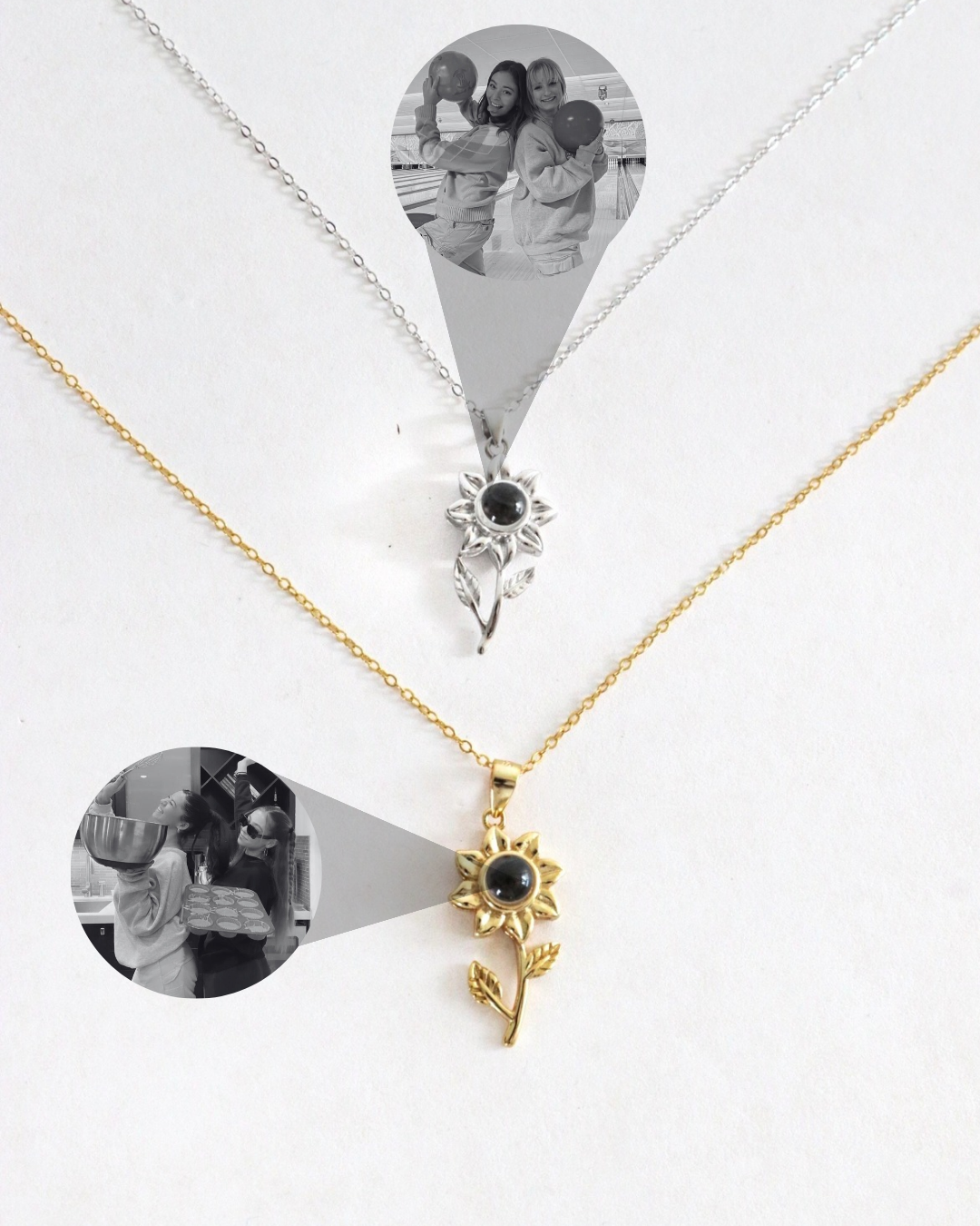 Cadena plata 925 girasol ojo de cristal