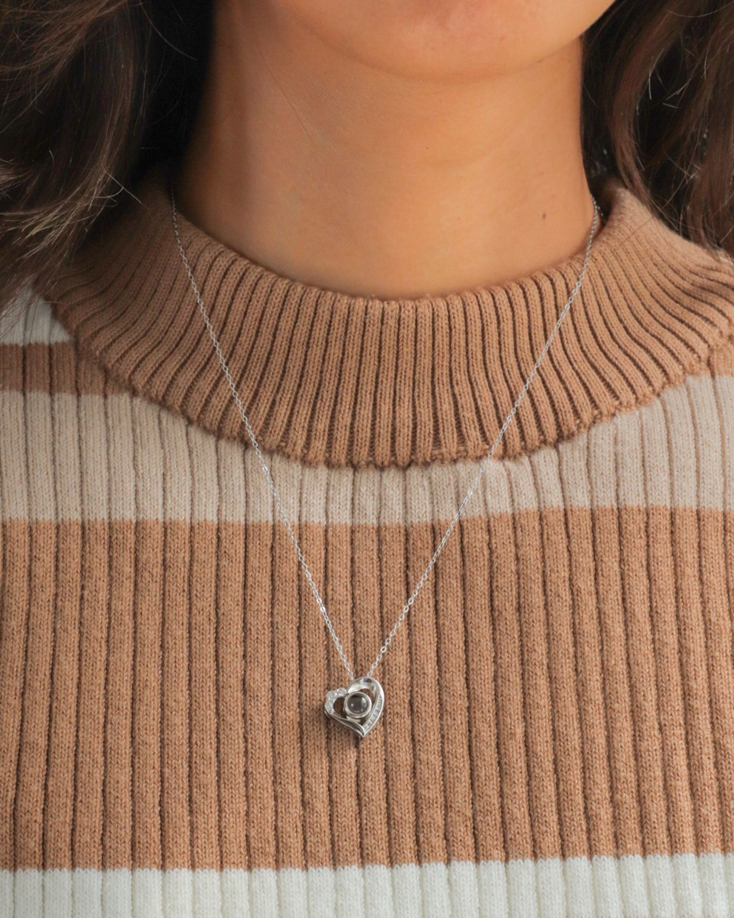Cadena plata 925 corazón ojo de cristal