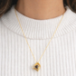 Cadena plata 925 corazón ojo de cristal
