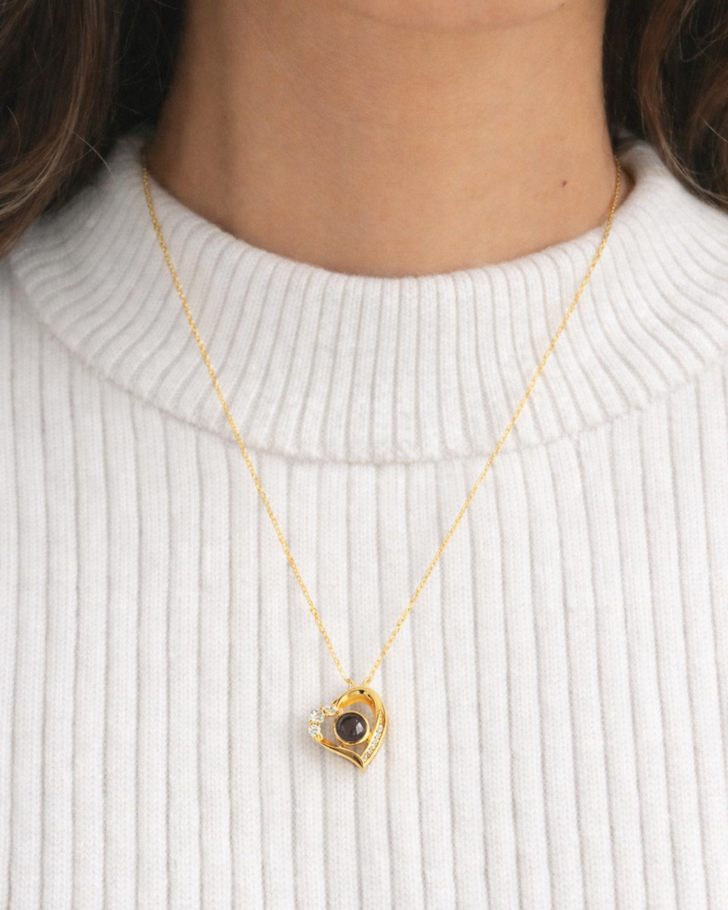 Cadena plata 925 corazón ojo de cristal