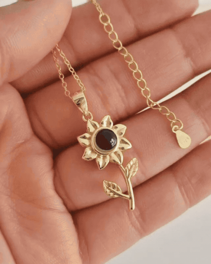 Cadena plata 925 girasol ojo de cristal