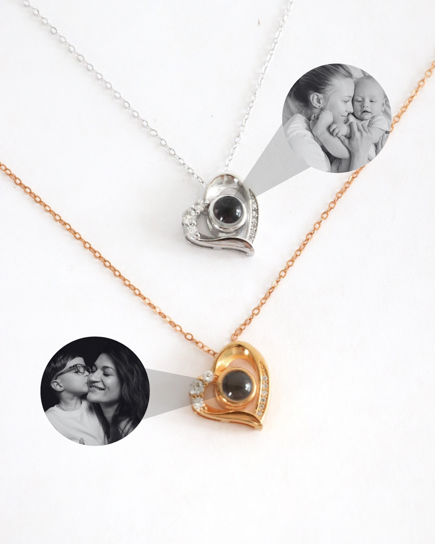 Cadena plata 925 corazón ojo de cristal