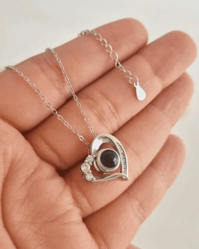 Cadena plata 925 corazón ojo de cristal