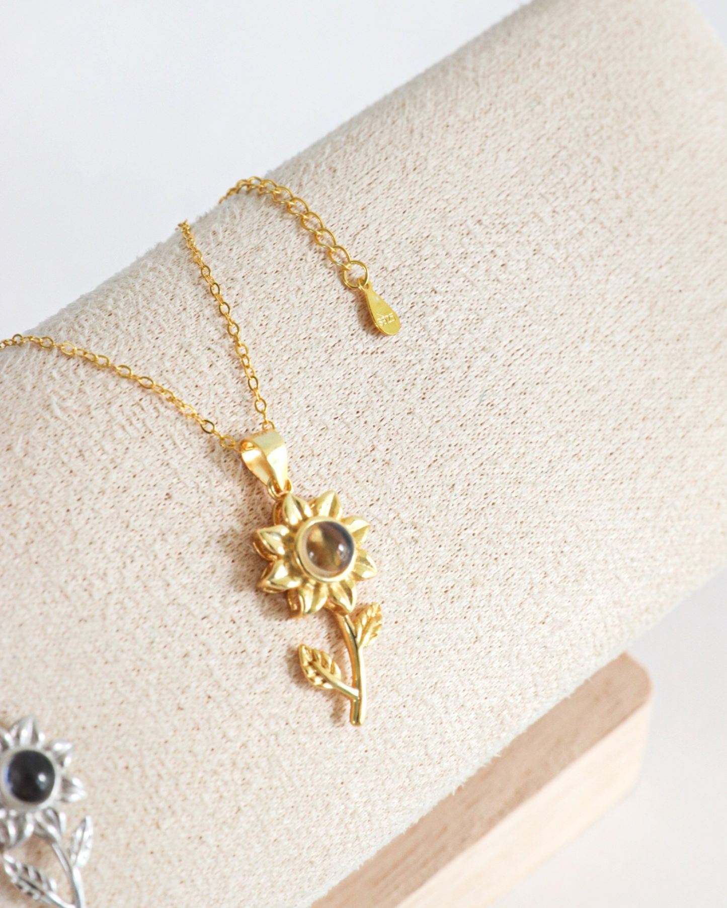 Cadena plata 925 girasol ojo de cristal