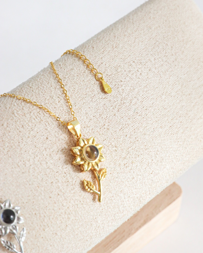 Cadena plata 925 girasol ojo de cristal