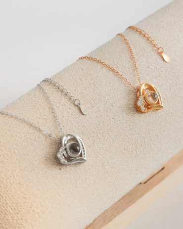 Cadena plata 925 corazón ojo de cristal