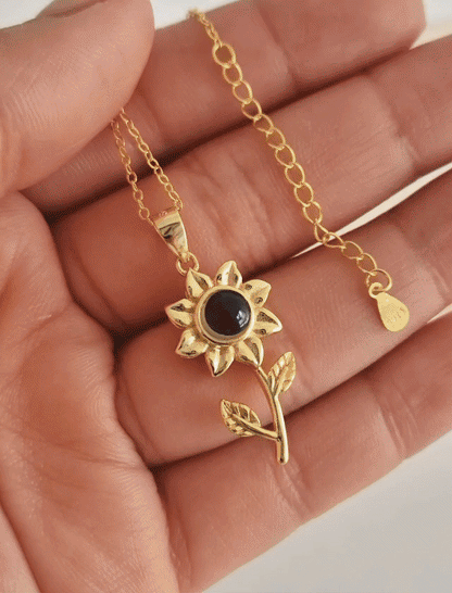 Cadena plata 925 girasol ojo de cristal